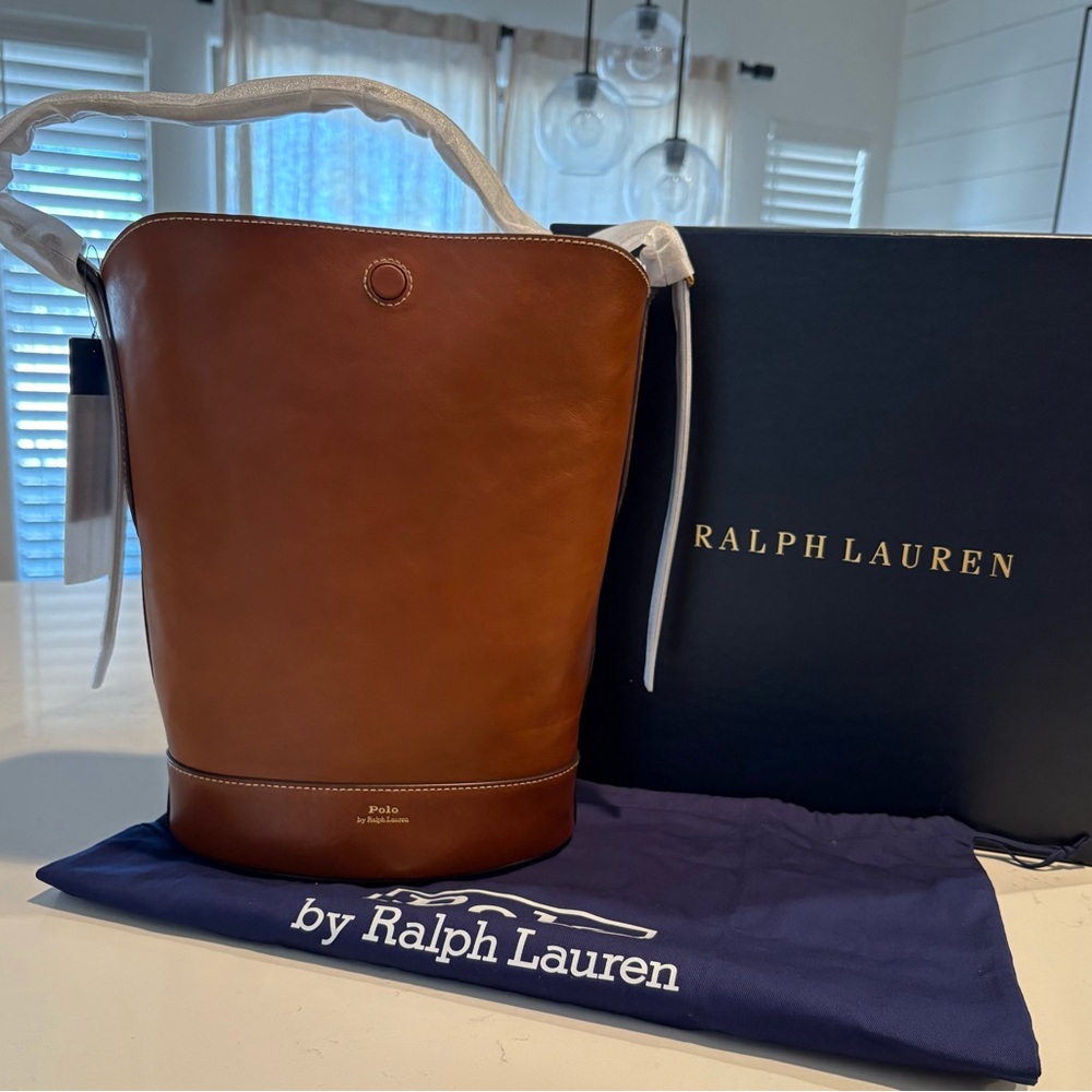 Polo by Ralph Lauren Tan Leather Tote - Picture 3 of 3